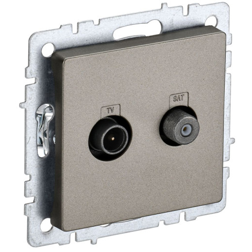 BRITE Роз. двойная TV+SAT РТВ/РСп12-БрШ шамп. IEK