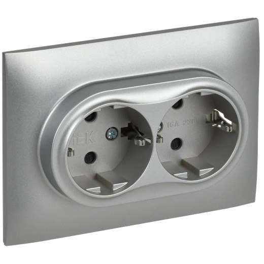 SKANDY Роз. 2-я с з/к/ш 16А в сб. SK-R07S сереб. IEK