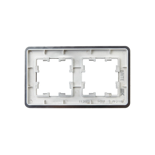 BRITE Рамка 2-мест. РУ-2-1-Бр металл титан RE IEK