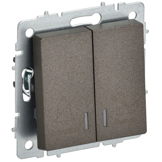 BRITE Выключ. 2-кл. с инд. отел. 10А ВС10-2-9-БрТБ бр. IEK