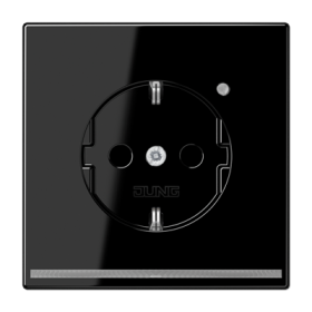 JUNG SCHUKO-розетка с LED подсветкой, чёрный
