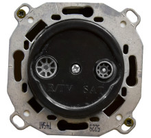 BIRONI Шедель Пластик Черный Розетка R/TV-SAT проходная (скрытый монтаж)