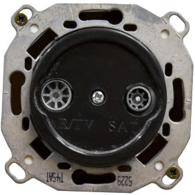 BIRONI Шедель Пластик Черный Розетка R/TV-SAT проходная (скрытый монтаж)