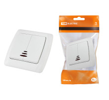 TDM Выключатель 2 кл. с подсветкой 10А белый 