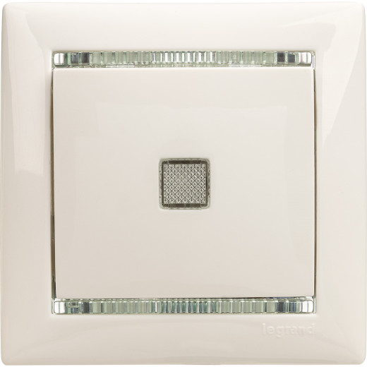 Выключатель одноклавишный с подсветкой - Legrand Valena - 10А 250В схема 1L безвинтовые зажимы - белый