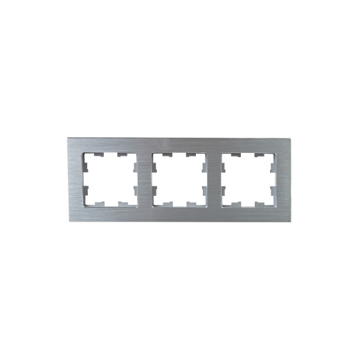 BRITE Рамка 3-мест. РУ-3-1-БрА металл алюм. IEK