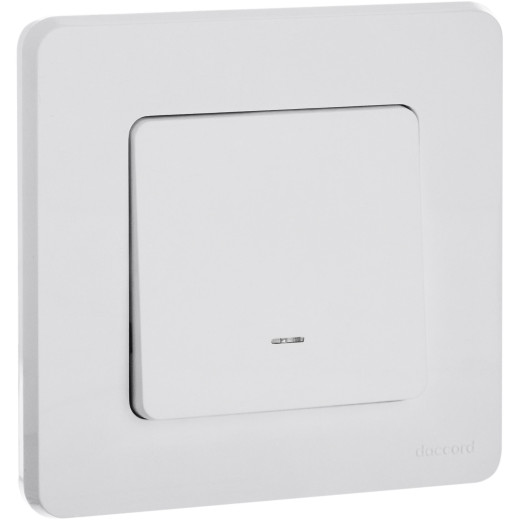 Переключатель одноклавишный с подсветкой/индикацией - Legrand/Daccord Inspiria - 10АХ 250В безвинтовые зажимы - белый