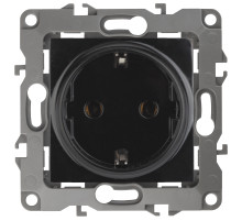 ЭРА Розетка Серия 12 12-2102-06 с заземлением 2P+E Schuko со шторками 16A-250В IP20 чёрный