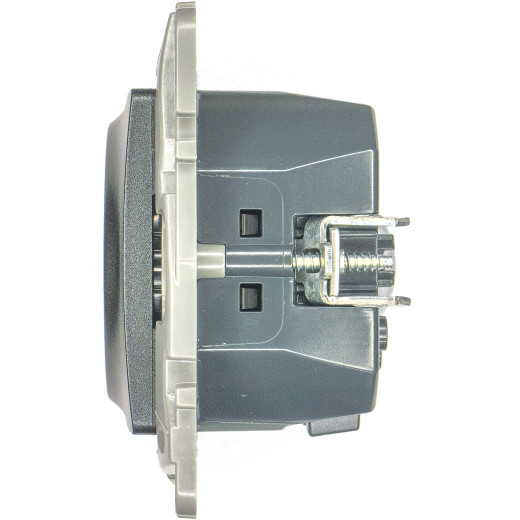 Розетка с заземлением с USB тип C - Legrand Etika - со шторками 16А 250В 1500мА 7,5Вт безвинтовые зажимы - антрацит