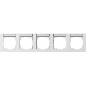 Gira E2 Белый Рамка 5-ая горизонтальная с полем для надписи