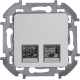 Розетка компьютерная двойная RJ45 категория 5e UTP - Legrand/Daccord Inspiria - алюминий