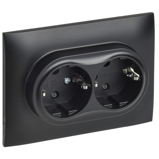 SKANDY Роз. 2-я с з/к/ш 16А в сб. SK-R07Bl черн. IEK