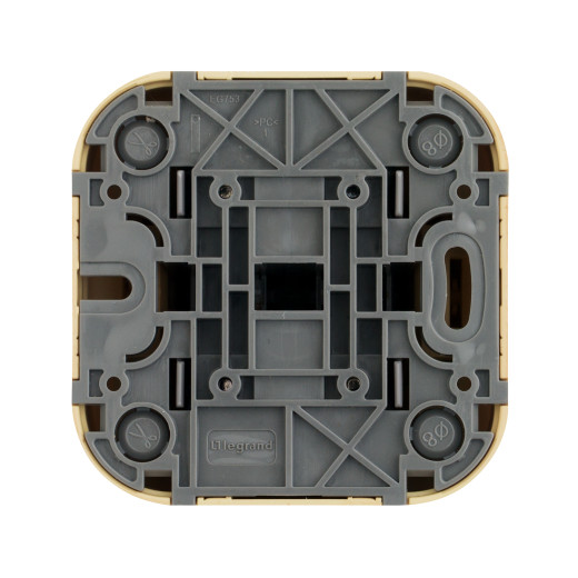 Переключатель двухклавишный - Legrand Quteo - IP20 10A 250В винтовые зажимы накладной монтаж - дерево