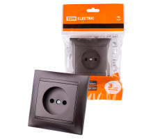 TDM Розетка 2П 10А 250В шоколад 