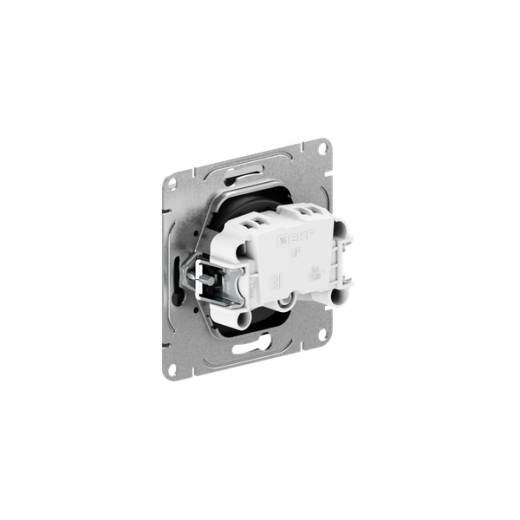 Механизм розетки, 16А, без заземления, со шторками, чёрный Эпика EKF