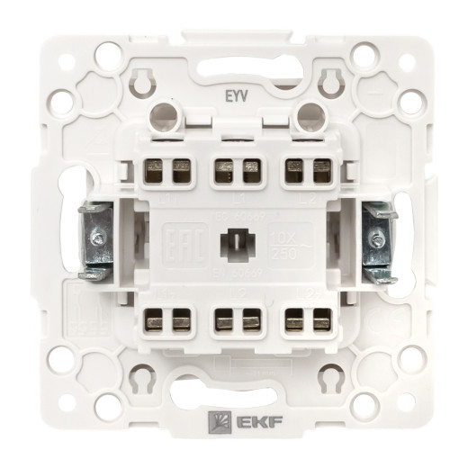 Стокгольм Механизм Выключателя 2-кл. проходного 10А винтовые клеммы белый EKF PROxima