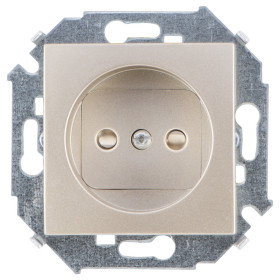 Simon 15 Шампань Розетка б/з со шторками, 16А, 250В, винт.зажим