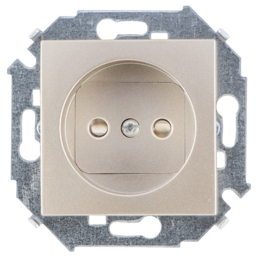 Simon 15 Шампань Розетка 2P со шторками, 16А, 250В, винт.заж.