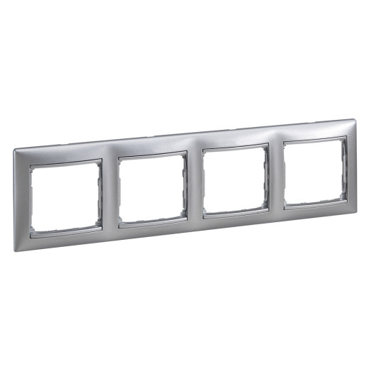Рамка 4 поста - Legrand Valena - алюминий