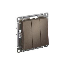 Systeme Electric AtlasDesign Мокко Выключатель 3-клавишный сх.1+1+1, 10АХ, механизм