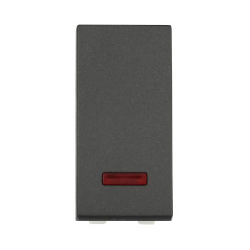 Ecoplast LK45 Выключатель с индикатором 45х22,5мм (схема 1L) 16 A, 250 B (черный бархат)