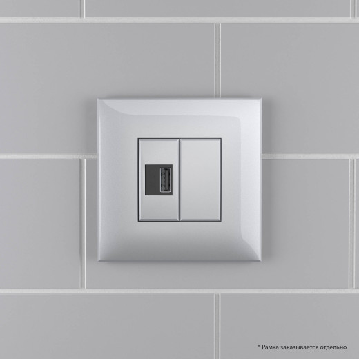 USB зарядное устройство в стену 2.1 А, Avanti, закаленная сталь