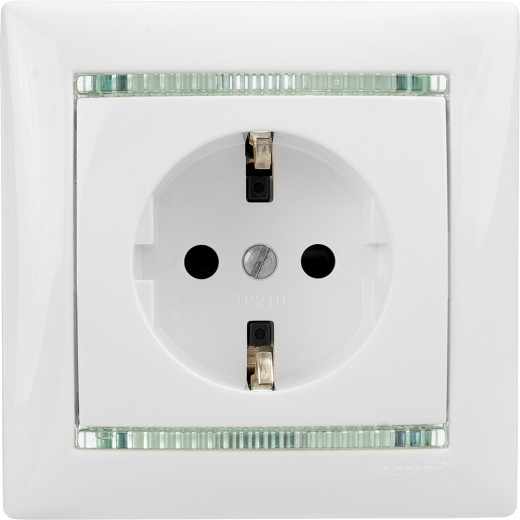 Розетка с заземлением - Legrand Valena - без шторок 16А 250В винтовые зажимы - белый