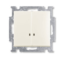 ABB BJB Basic 55 Шале (бел) Выключатель 2-клавишный с подсветкой