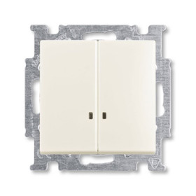 ABB BJB Basic 55 Шале (бел) Выключатель 2-клавишный с подсветкой