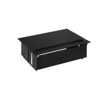 Simon 400 Черный Врезной розеточный блок с крышкой, ввод щетка, 4x2P+E