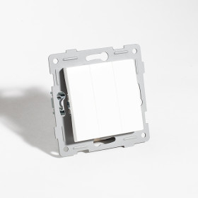 Выключатель трехклавишный, 10А, 220-250V (белый)