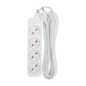 REXANT Удлинитель STANDARD 4 гнезда, 5м, 2х1,0мм², б/з, белый.