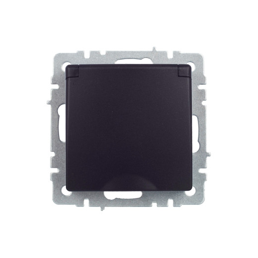 BRITE Роз. с з/к/ш с кр. 16А IP44 РСбш10-3-44-БрЧ черн. IEK