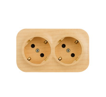 Legrand Quteo IP 20 Дерево Розеточный блок с предварительным подключением 2 x 2К+З с защитными шторками - 16 A - 250 В~.