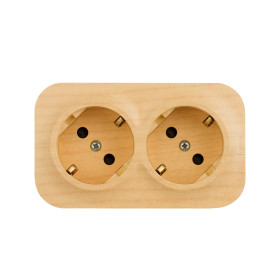 Legrand Quteo IP 20 Дерево Розеточный блок с предварительным подключением 2 x 2К+З с защитными шторками - 16 A - 250 В~.