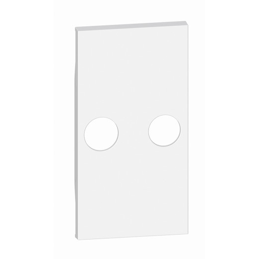 LIVING NOW. Лицевая панель для TV розеток с 2 отверстиями 2 модуля.Цвет Белый.