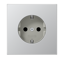 JUNG LS 990 Алюминий Розетка с/з безвинт. зажим
