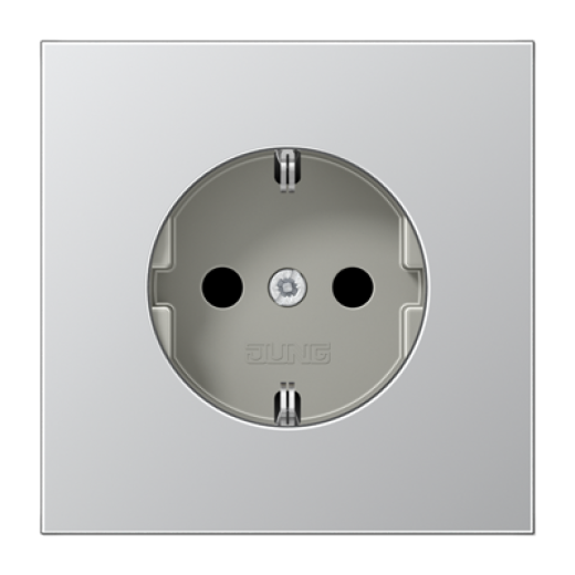 Штепсельная розетка SCHUKO 16А / 250В, пружинные зажимы, металл, алюминий, Aluminium