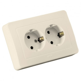 Hegel Мастер внутр Слоновая кость РС16-351-01 Розетка с/з двойная