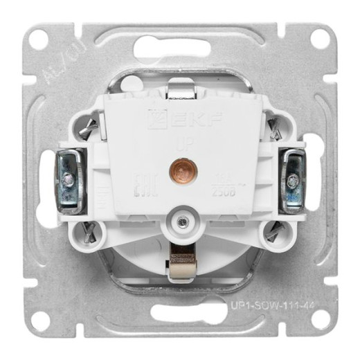 Механизм розетки, 16А, IP44, с заземлением, со шторками, c крышкой, белый Эпика EKF