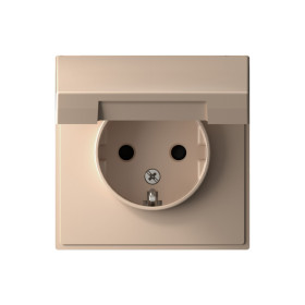 Systeme Electric ArtGallery Песочный Розетка с заземл. со шторк. с крышкой, 16А, IP20, механизм