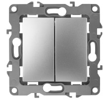 ЭРА 12-1106-03 Переключатель двойной, 10АХ-250В, IP20, Эра12, алюминий (10/100/2500)