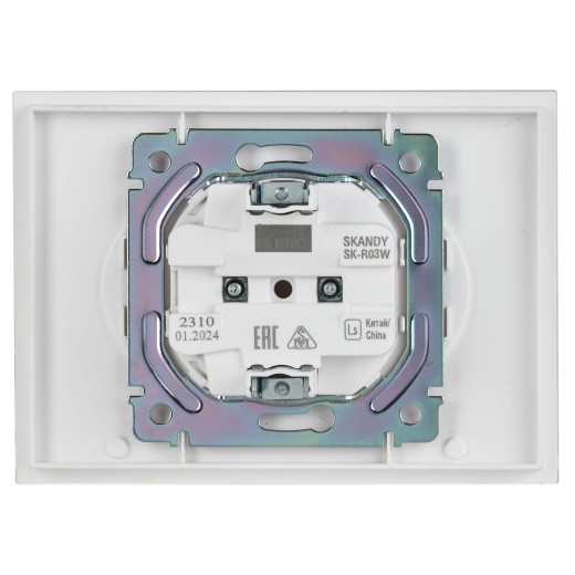 SKANDY Роз. 2-я без з/к/ш стекло 10А SK-R03W арк. бел. IEK