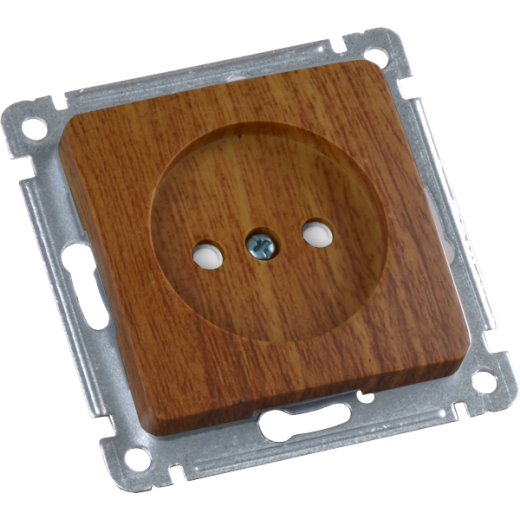 РС16-402-05 Розетка скрытой установки, одноместная, со шторкой, механизм, цвет дуб