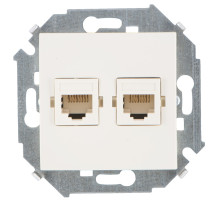 Simon 15 Бежевая Розетка компьютерная 2-ая RJ45 кат.5е