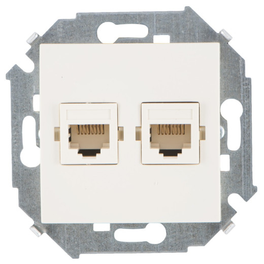 Simon 15 Бежевый Розетка компьютерная 2-я RJ45 кат.5е