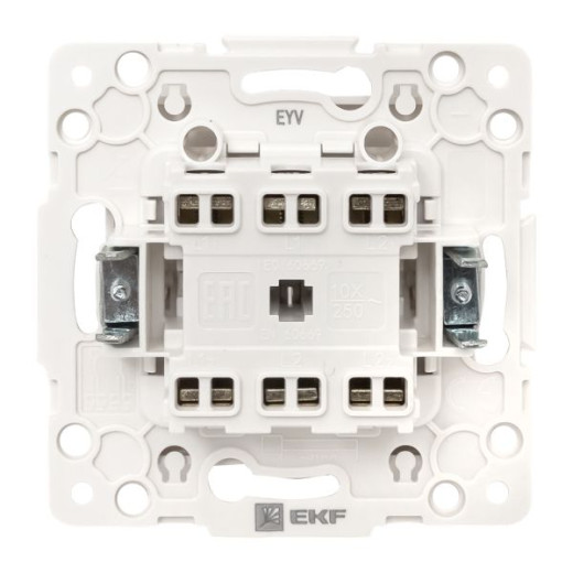 Стокгольм Механизм Выключателя 2-кл. проходного 10А винтовые клеммы белый EKF PROxima