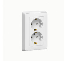 Legrand DIY Cariva Бел Розетка 2-ая с/з литая.