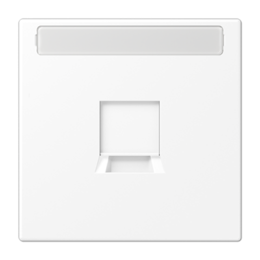 Плата (фиксация защёлкиванием) для одного модуля с полем для надписи, термопласт, белый матовый