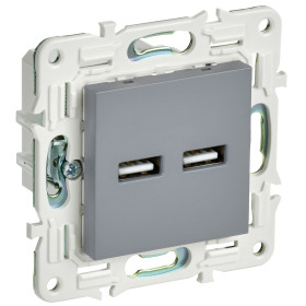 IEK SKANDY Серый Розетка USB A+A 3,1А SK-R15Gr